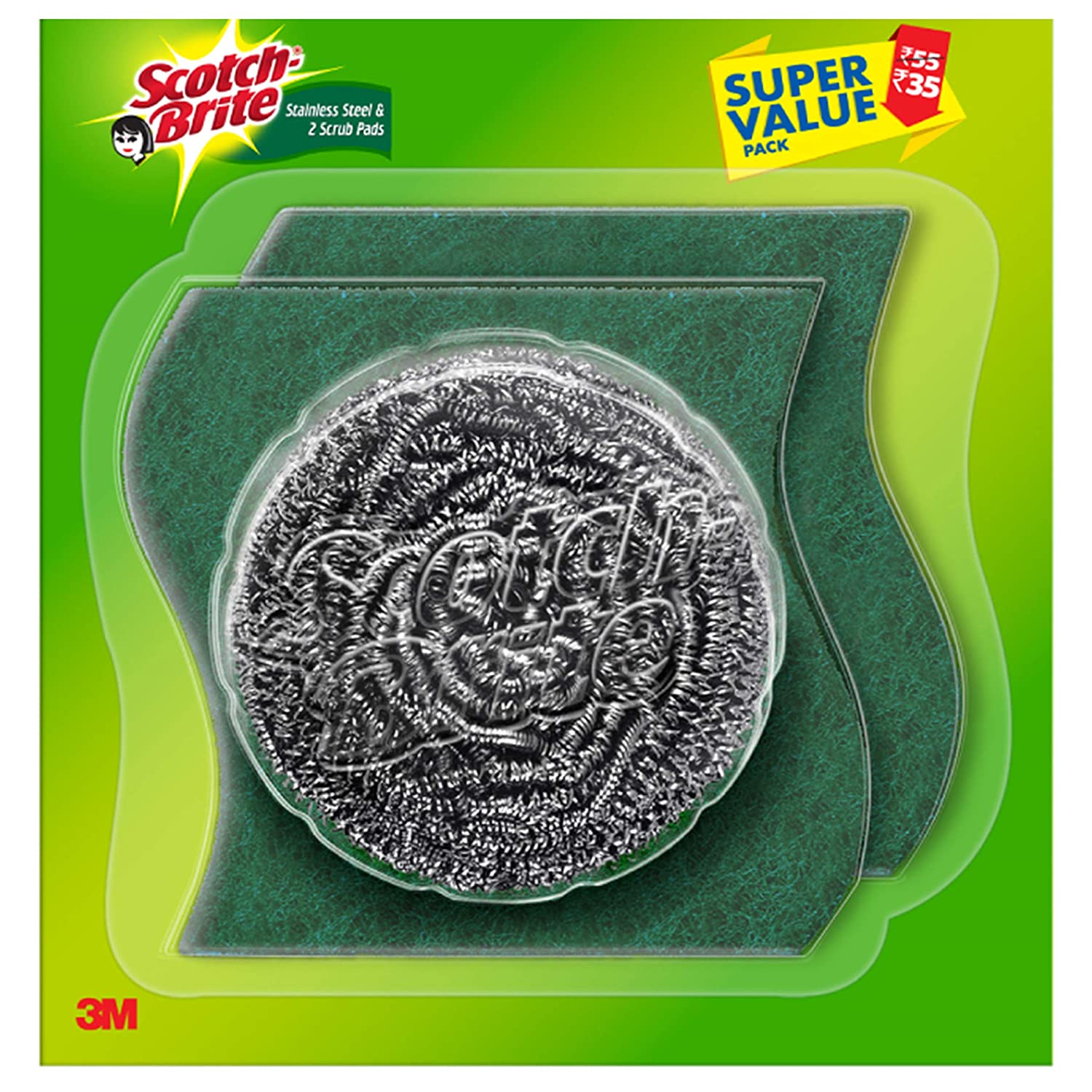 SCOTCH BRITE 1 STEEL & 2 SCRUB PADS
